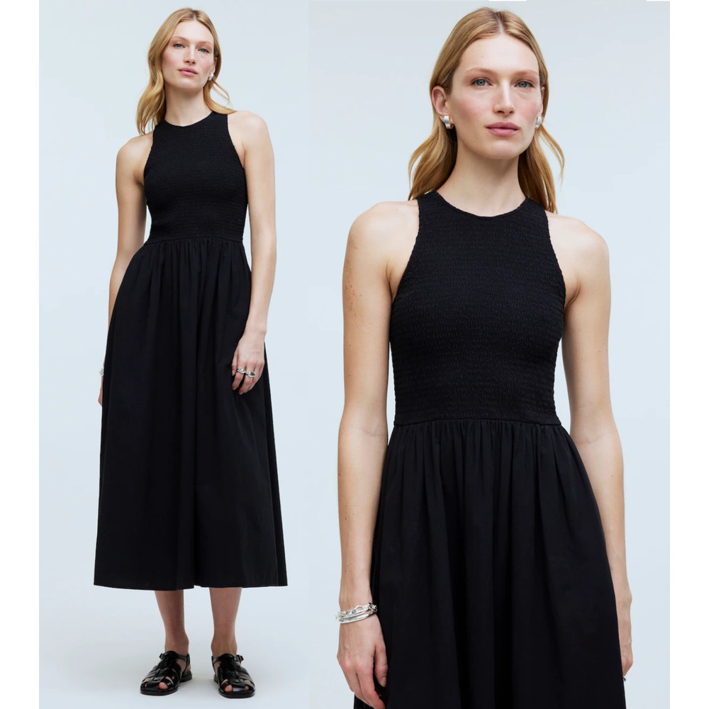 Madewell The Melody Smocked Midi Dress Size L